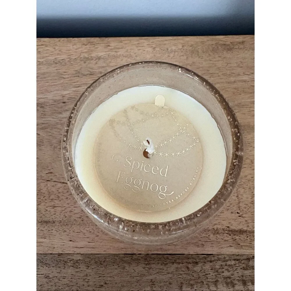 NWT Anthropologie Icicles Spiced Eggnog (Gourmand Spice) Candle, 65 HR Burn Time